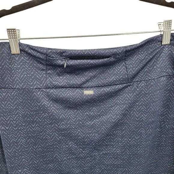 MPG Activewear Skirt M Navy Blue Print Stretch High Low Aline Pockets Athletic - Picture 7 of 15